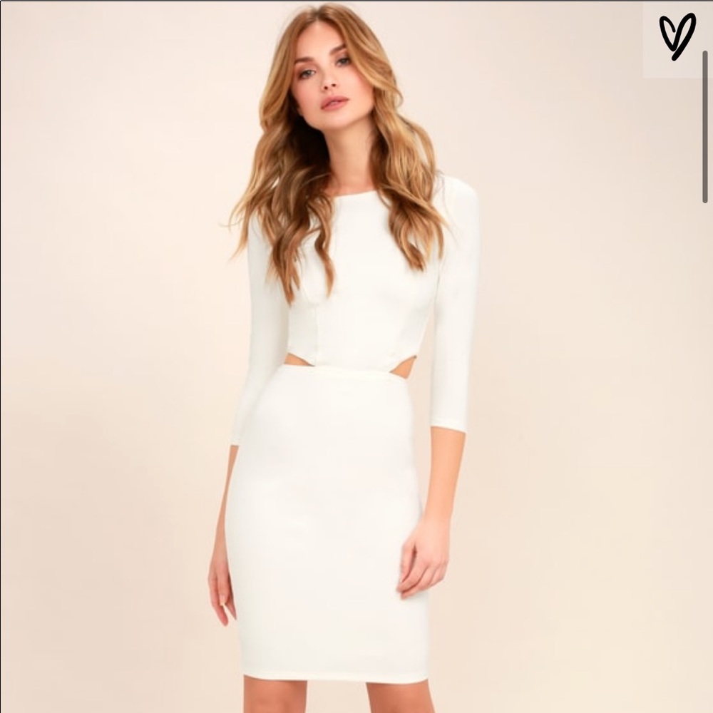Lulus super stretchy cutout 3/4 sleeve midi